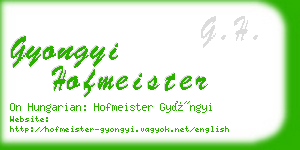 gyongyi hofmeister business card